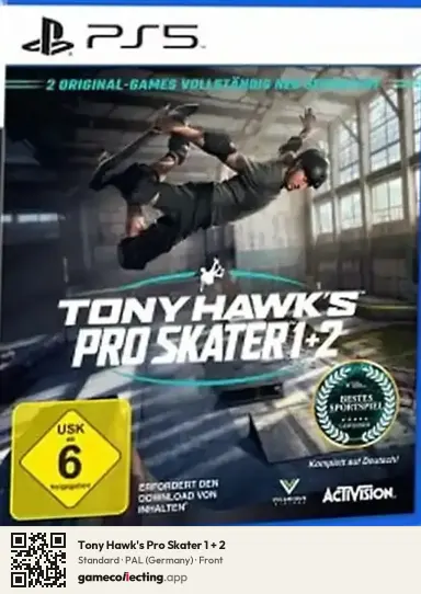 Tony Hawk's Pro Skater 1 + 2 PlayStation 5, Germany box front