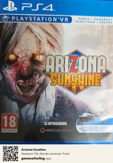Arizona Sunshine PlayStation 4, Nordic countries box front