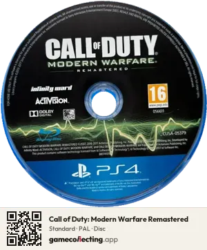 Call of Duty: Modern Warfare Remastered PlayStation 4, PAL disc