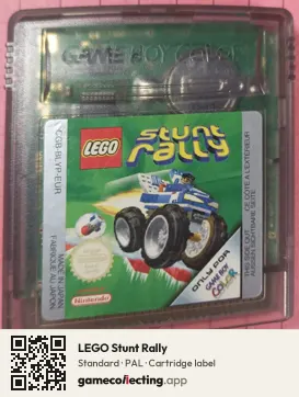 LEGO Stunt Rally Game Boy Color, PAL cartridge label