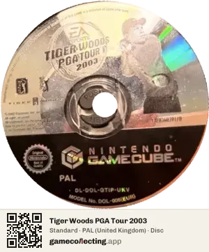 Tiger Woods PGA Tour 2003 Nintendo GameCube, PAL disc