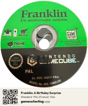 Franklin: A Birthday Surprise Nintendo GameCube, PAL disc
