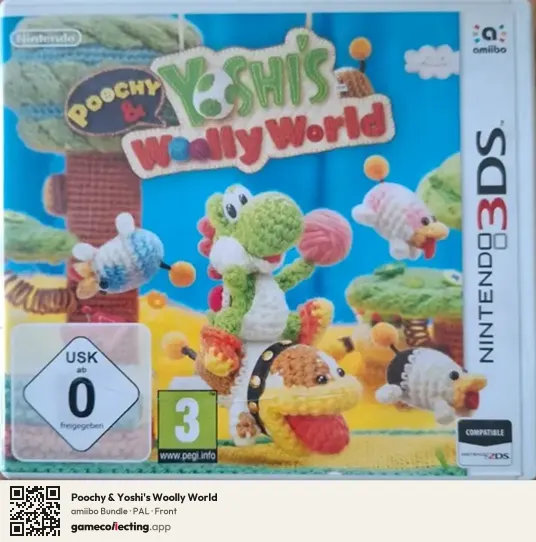 Poochy & Yoshi's Woolly World Nintendo 3DS, PAL box front