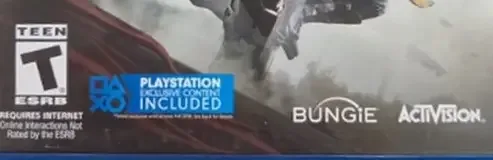 Destiny 2, the ESRB box on its front