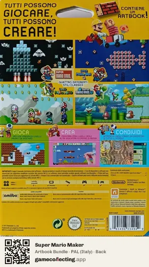 Super Mario Maker Nintendo Wii U, Italy box back