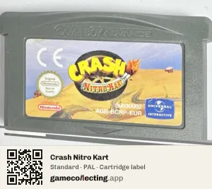 Crash Nitro Kart Game Boy Advance, PAL cartridge label