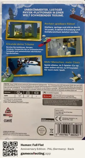 Human: Fall Flat Nintendo Switch, Germany box back