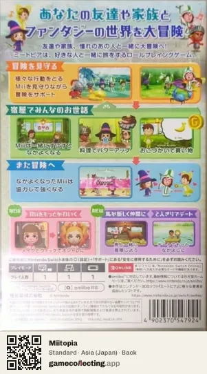 Miitopia Nintendo Switch, Asia box back