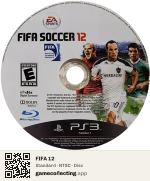 FIFA 12 PlayStation 3, NTSC disc