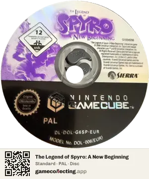 The Legend of Spyro: A New Beginning Nintendo GameCube, PAL disc