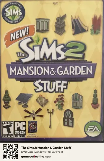 The Sims 2: Mansion & Garden Stuff Computer, NTSC box front