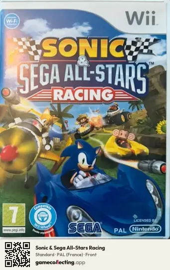 Sonic & Sega All-Stars Racing Nintendo Wii, France box front