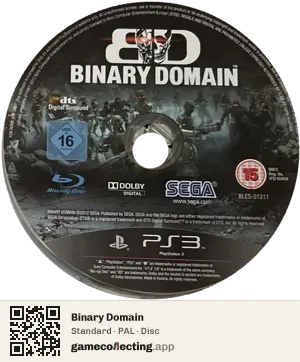 Binary Domain PlayStation 3, PAL disc