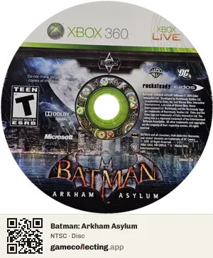 Batman: Arkham Asylum Xbox 360, NTSC disc