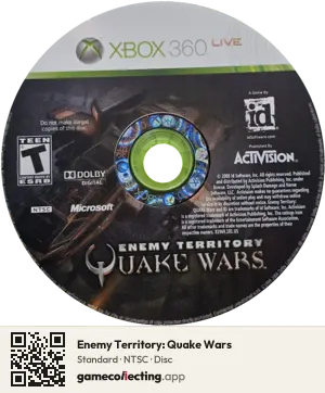 Enemy Territory: Quake Wars Xbox 360, NTSC disc