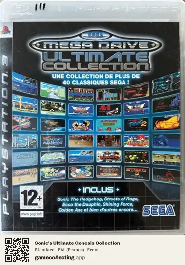 Sonic's Ultimate Genesis Collection PlayStation 3, France box front