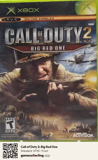 Call of Duty 2: Big Red One Xbox, NTSC box front