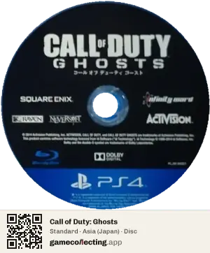 Call of Duty: Ghosts PlayStation 4, Asia disc