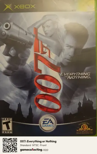 007: Everything or Nothing Xbox, NTSC box front
