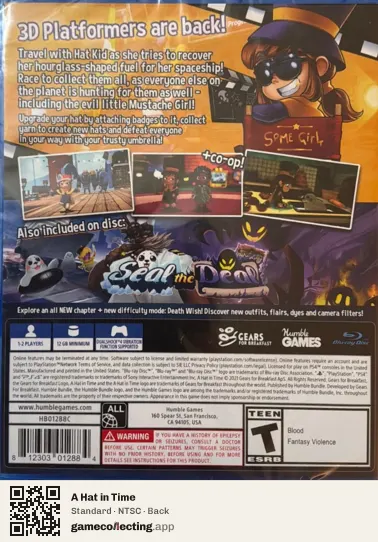 A Hat in Time PlayStation 4, NTSC box back