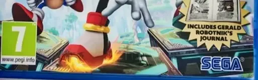 Sonic X Shadow Generations, the PEGI square on its front