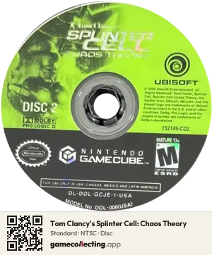 Tom Clancy's Splinter Cell: Chaos Theory Nintendo GameCube, NTSC disc