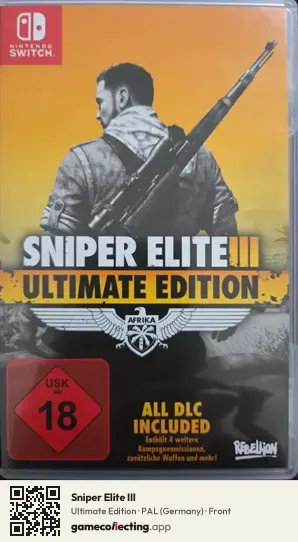 Sniper Elite III Nintendo Switch, Germany box front