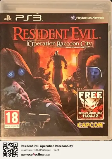 Resident Evil: Operation Raccoon City PlayStation 3, Portugal box front