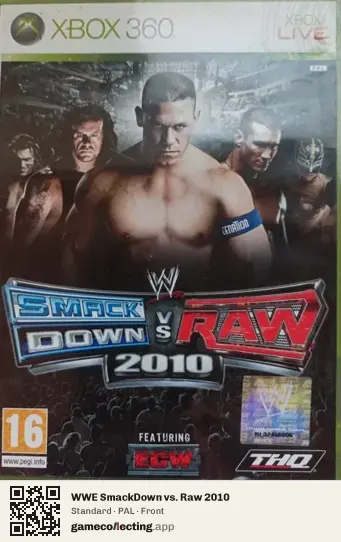 WWE SmackDown vs. Raw 2010 Xbox 360, PAL box front
