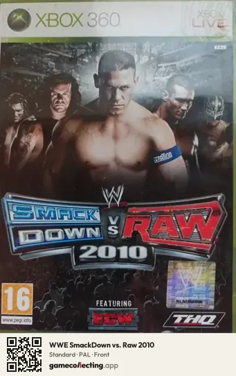 WWE SmackDown vs. Raw 2010 Xbox 360, PAL box front