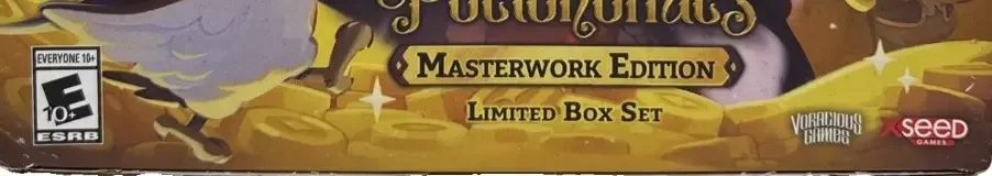 Potionomics, the ESRB box on its front