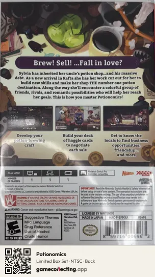 Potionomics Nintendo Switch, NTSC box back