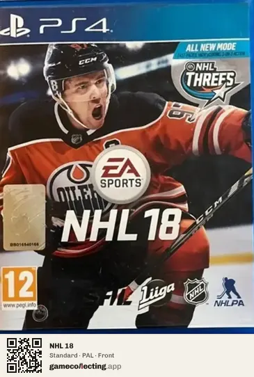 NHL 18 PlayStation 4, PAL box front
