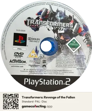Transformers: Revenge of the Fallen PlayStation 2, PAL disc