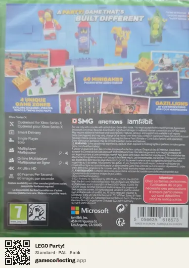 LEGO Party! Xbox Series X, PAL box back