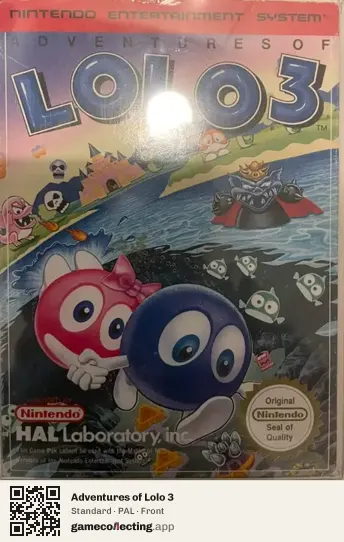 Adventures of Lolo 3 Nintendo Entertainment System, PAL box front