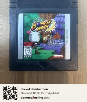 Pocket Bomberman Game Boy Color, NTSC cartridge label