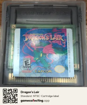 Dragon's Lair Game Boy Color, NTSC cartridge label