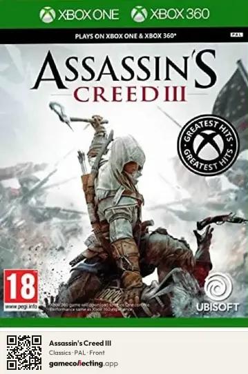Assassin's Creed III Xbox 360, PAL box front