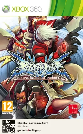 BlazBlue: Continuum Shift Xbox 360, PAL box front