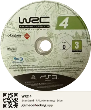WRC 4 PlayStation 3, PAL disc