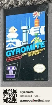 Gyromite Nintendo Entertainment System, PAL cartridge label