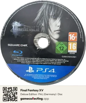 Final Fantasy XV PlayStation 4, PAL disc