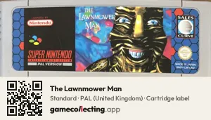 The Lawnmower Man Super Nintendo Entertainment System, PAL cartridge label