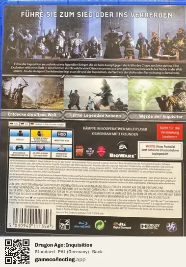 Dragon Age: Inquisition PlayStation 4, Germany box back