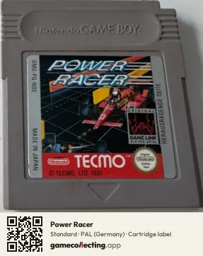 Power Racer Game Boy, PAL cartridge label