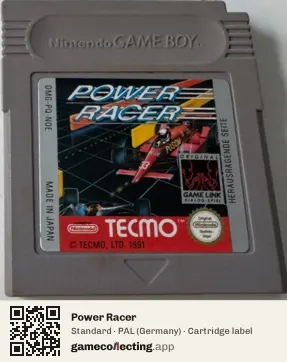 Power Racer Game Boy, PAL cartridge label