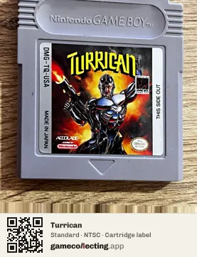 Turrican Game Boy, NTSC cartridge label