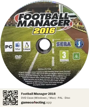 Football Manager 2016 Computer, PAL disc
