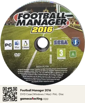 Football Manager 2016 Computer, PAL disc